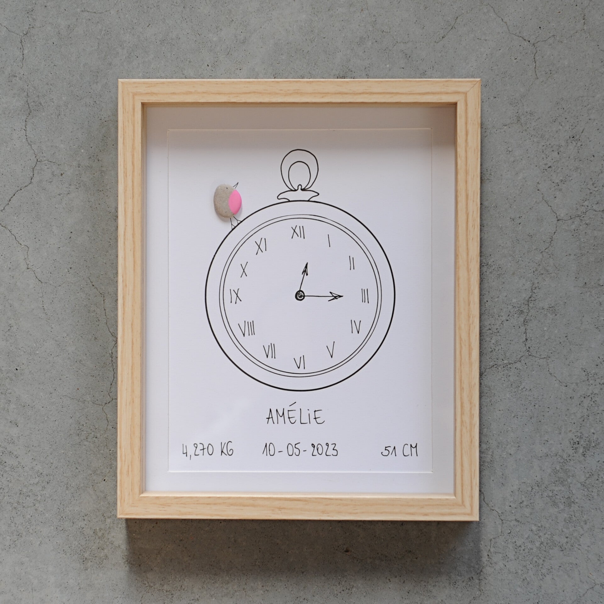 Gepersonaliseerde pebble art Geboorte jongen/meisje