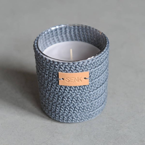 Geurkaars medium Beatrice Satijnblauw