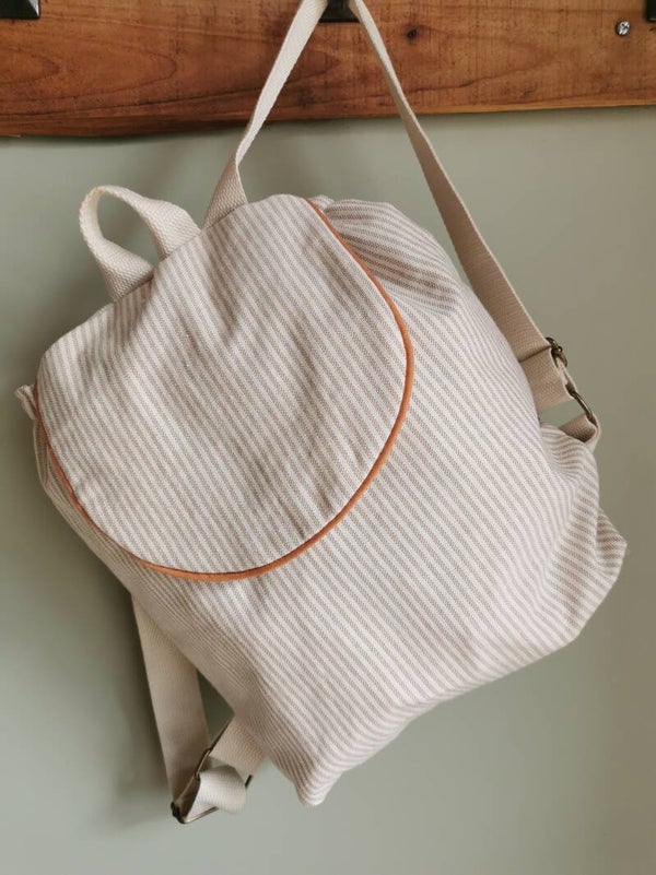 Le sac à dos des bout'choux beige/feuille