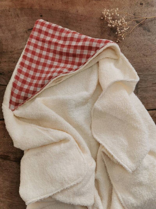 Cape de bain - Carreaux rouille