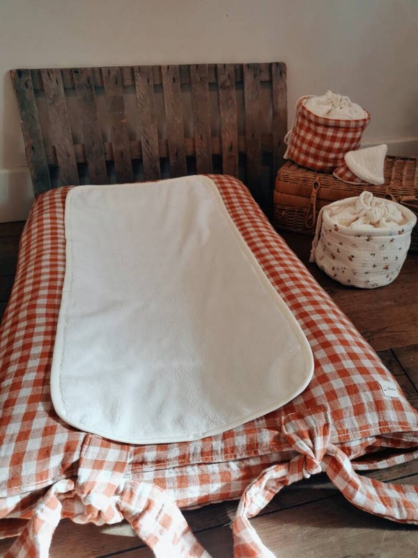 Housse de Matelas à langer - Carreaux rouille