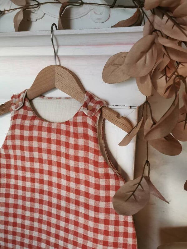 Gigoteuse 0-12 mois - Carreaux rouille