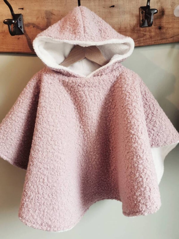 PONCHO Hiver rose