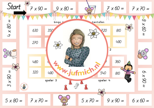 rekenmuur laag 3 - Bingo 4-tallen 7x80