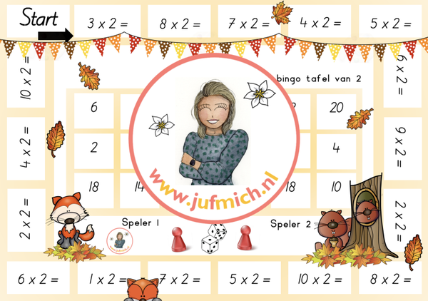 Bingo 2-tallen tafel bundel herfst