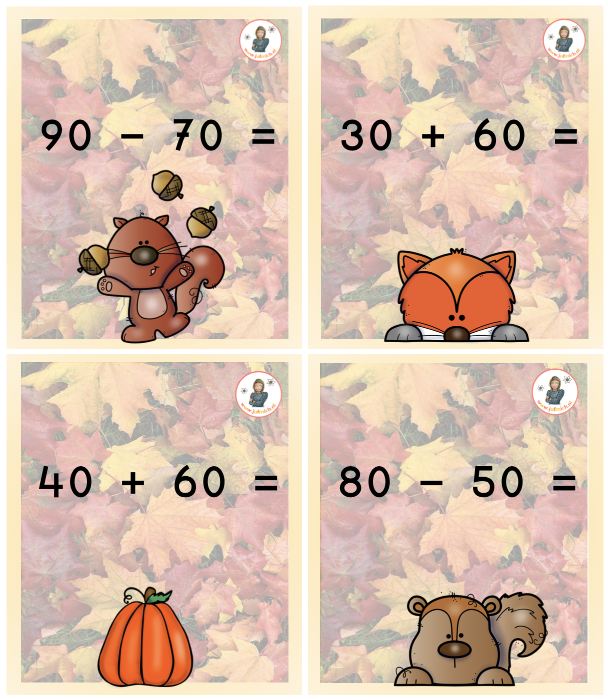 Speurtocht sommen tot 100 tientallen herfst