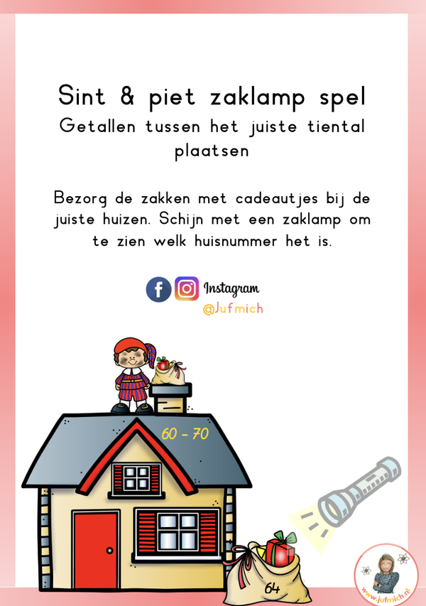 Zaklampspel tussen juiste tiental sint