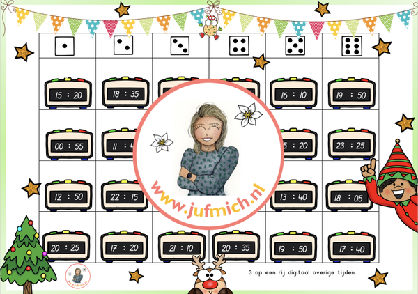 3/4 op een rij digitaal overige tijden kerst