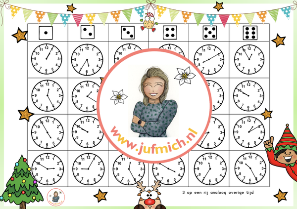 3/4 op een rij analoog overige tijden kerst