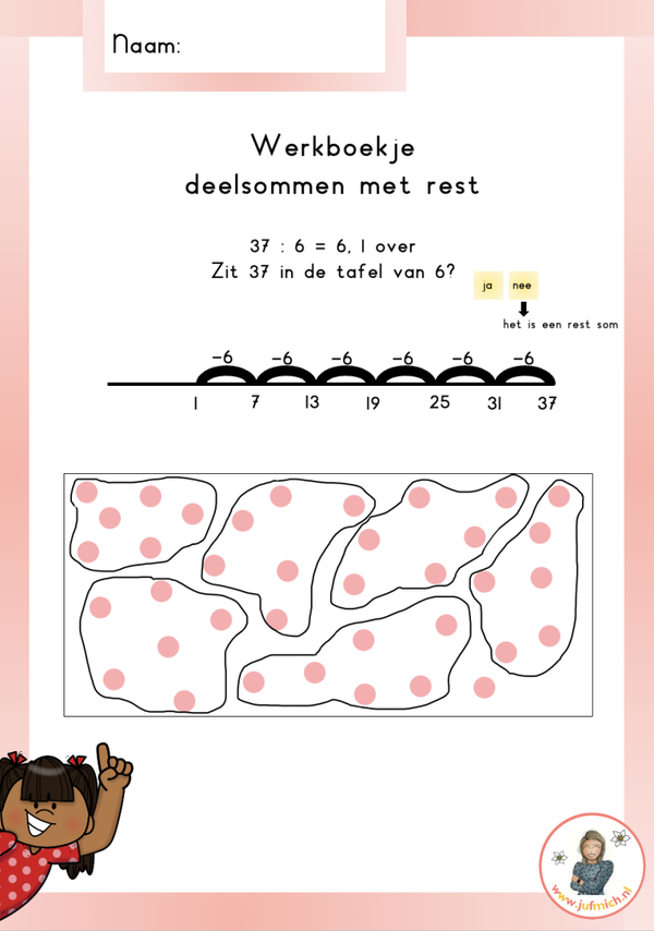 Werkboekje deelsommen met rest