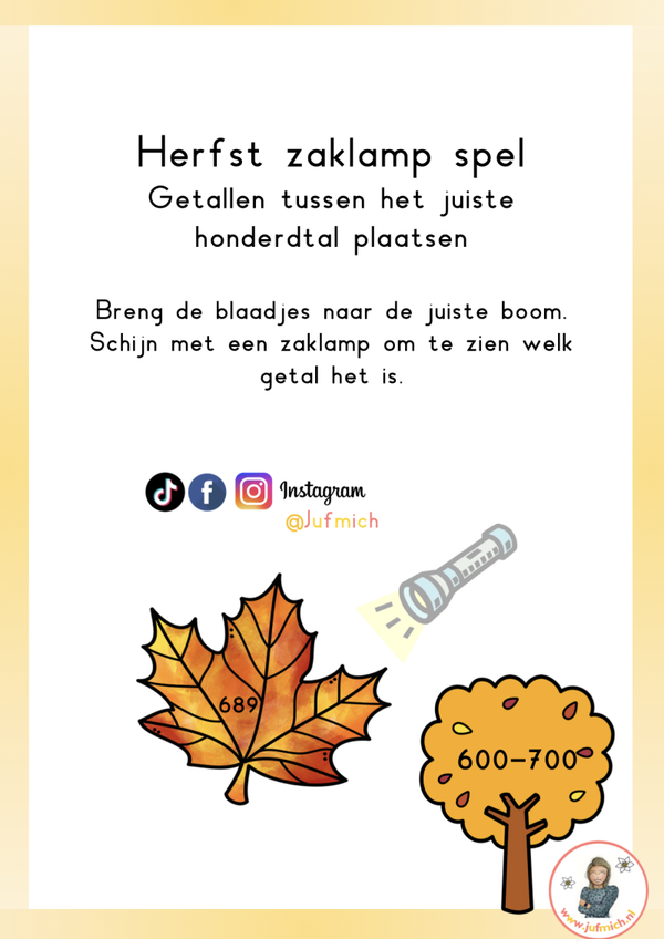 Zaklampspel tussen juiste honderdtal herfst