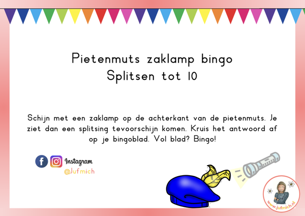 Zaklamp bingo splitsen tot 10 sint