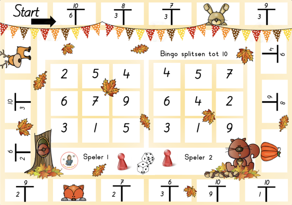 bingo 2-tallen splitsen herfst