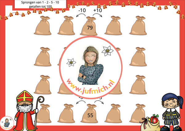 Sprongen van 1-2-5-10 tot 100