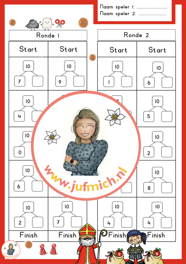 Steen papier schaar splitsen van 10 sint