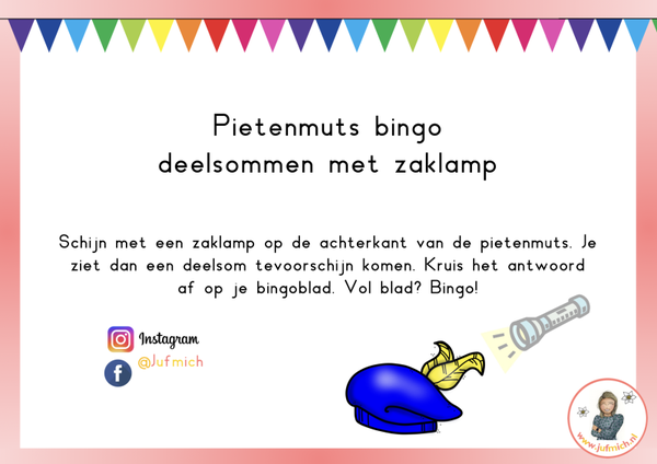 Zaklamp bingo deelsommen
