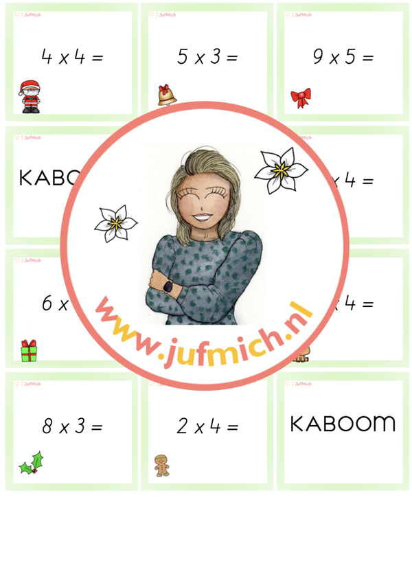 Kaboom keersommen gemixt tafel 2 t/m 5 & 10 kerst
