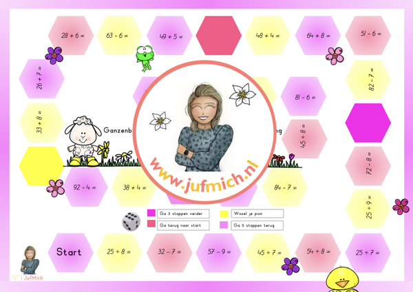 Ganzenbord sommen tot 100 met overschrijding V1