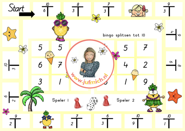Bingo 2-tallen splitsen tot 10 zomer