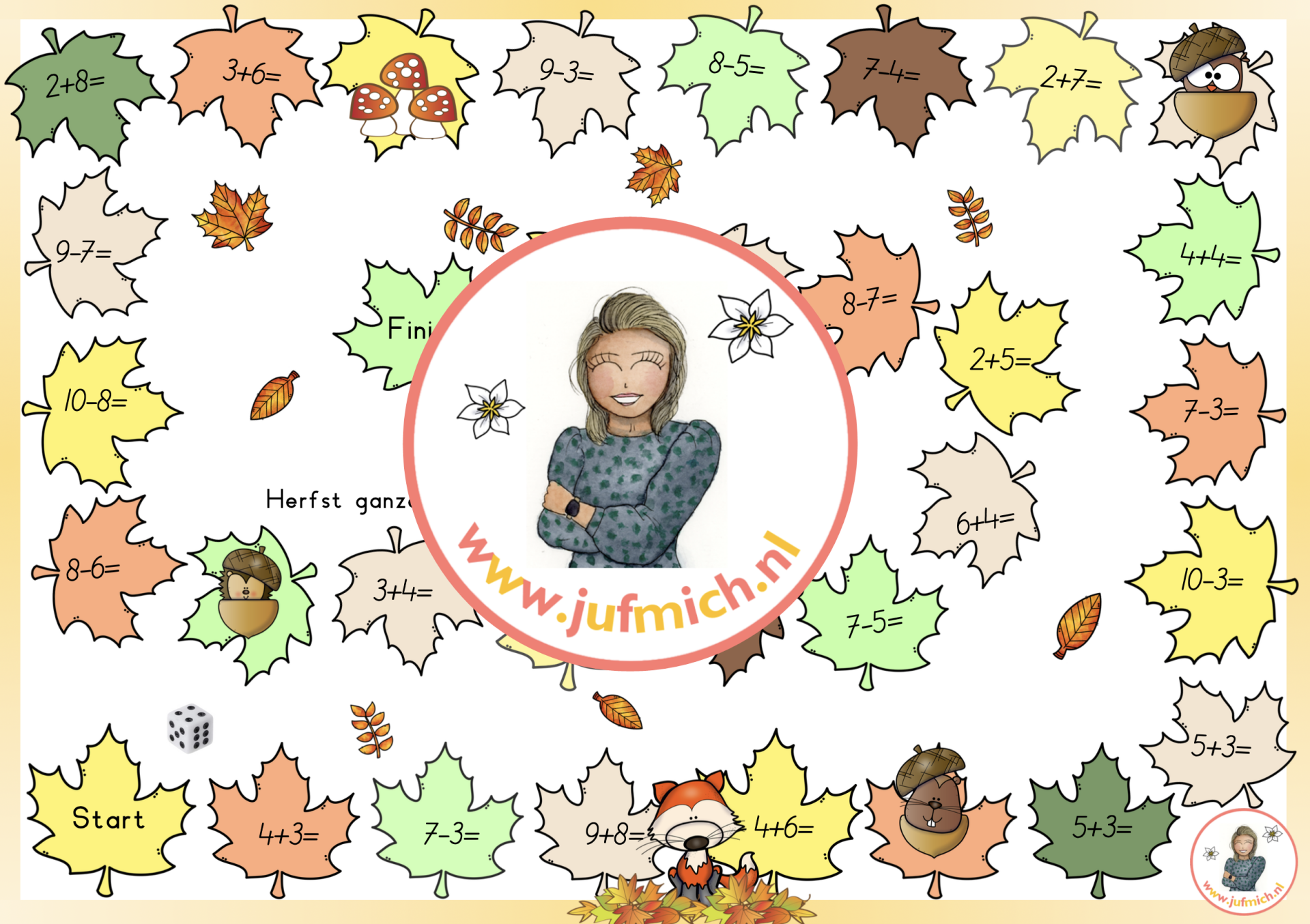 Ganzenbord sommen tot 10 herfst
