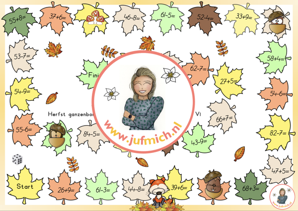 Ganzenbord sommen tot 100 met overschrijding V1 herfst