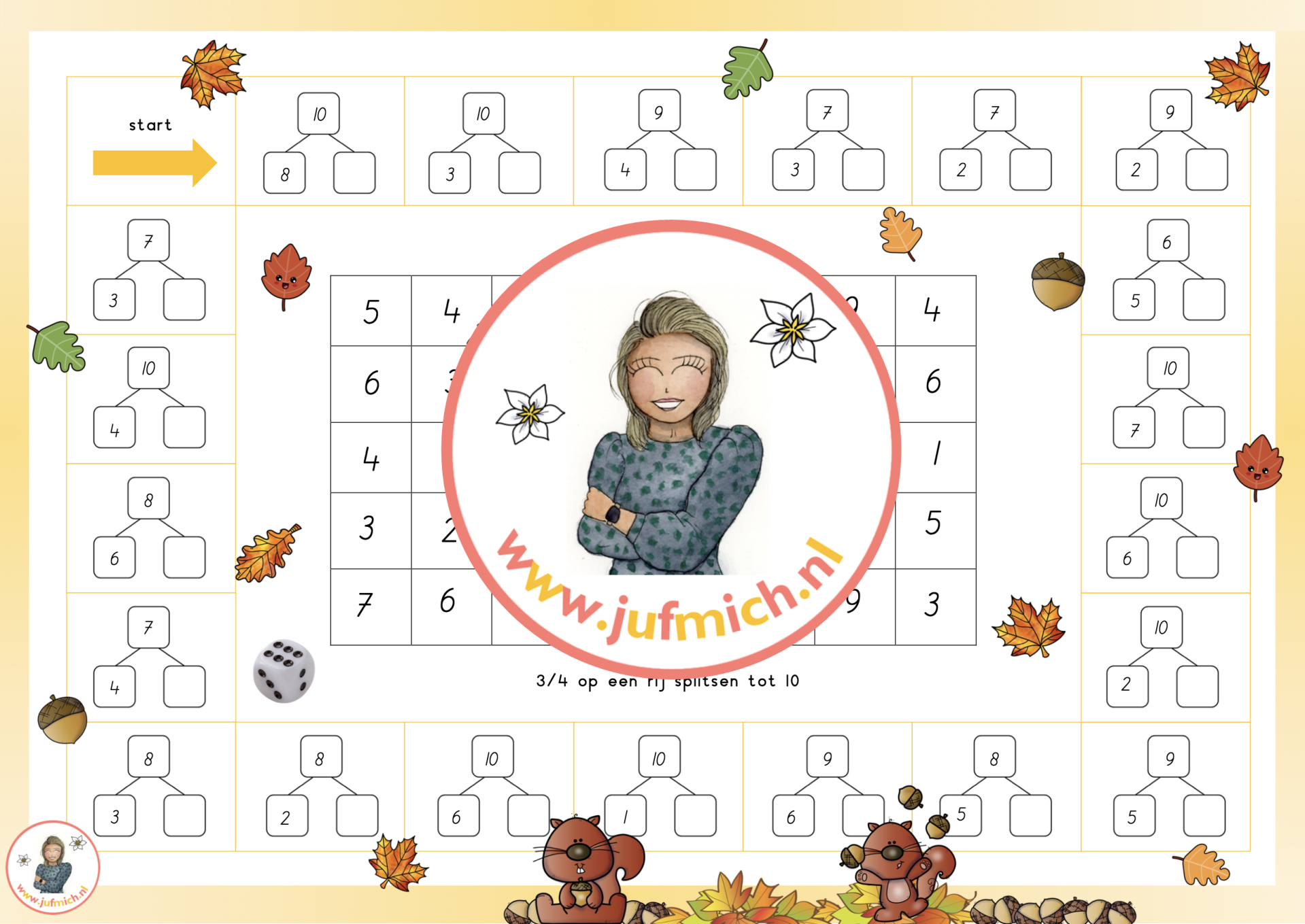 3/4 op een rij verliefde harten herfst