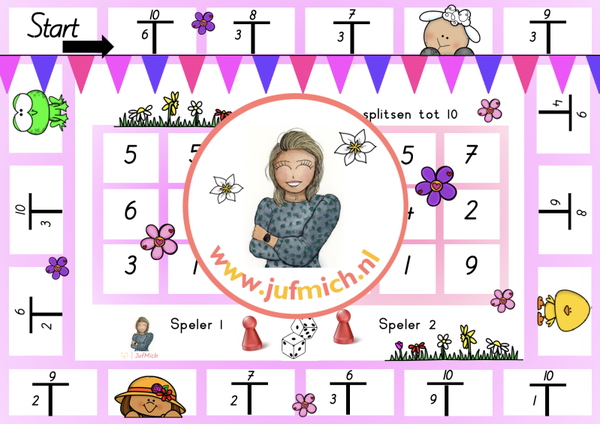 Bingo 2-tallen splitsen tot 10 lente