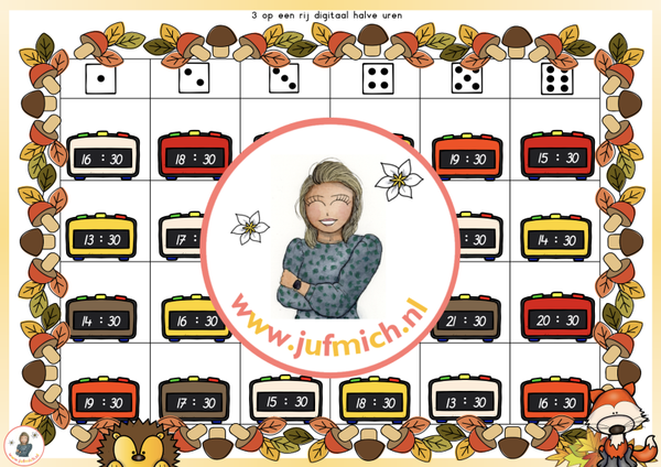 3/4 op een rij digitaal halve uren herfst