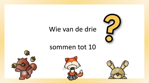 Wie van de drie? sommen tot 10 herfst