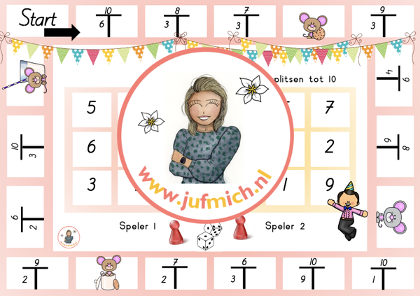rekenmuur laag 1 - Bingo 2-tallen splitsen tot 10