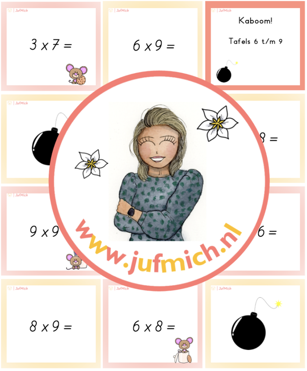 rekenmuur laag 2 - Kaboom! / wandel & wissel tafel 6 t/m 9