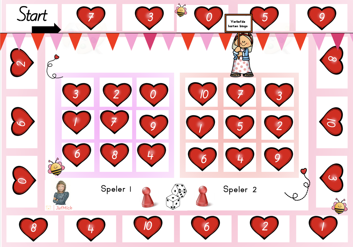 verliefde harten / Rekenen groep 3 / Rekenen | Jufmich