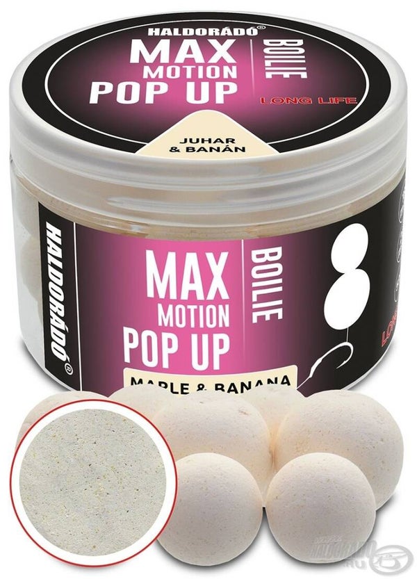 HALDORADO MAX MOTION Boilie Pop Up 16, 20 mm - Ahorn & Banane