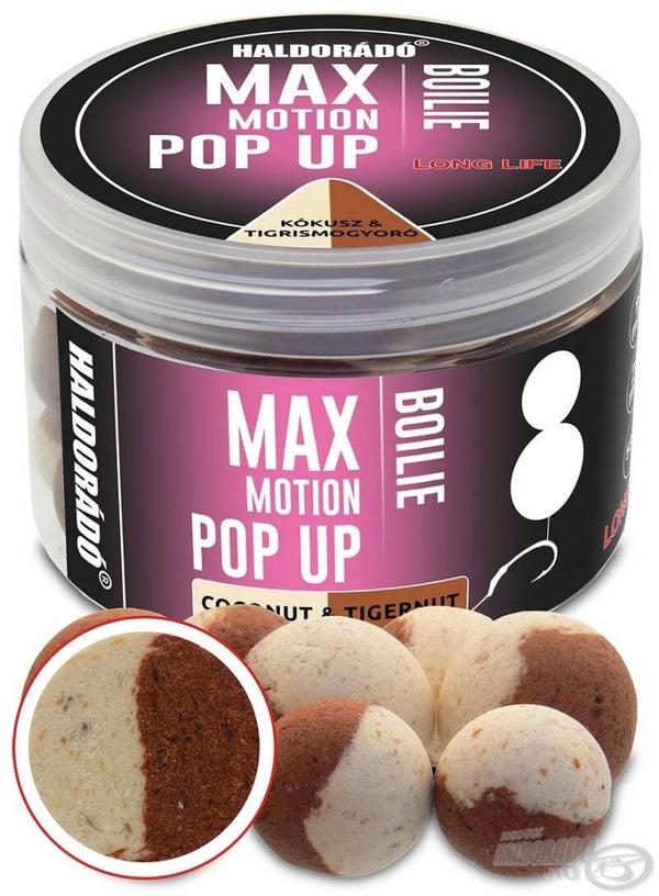 HALDORADO MAX MOTION Boilie Pop Up 16, 20 mm - Kokosnuss & Tigernuss