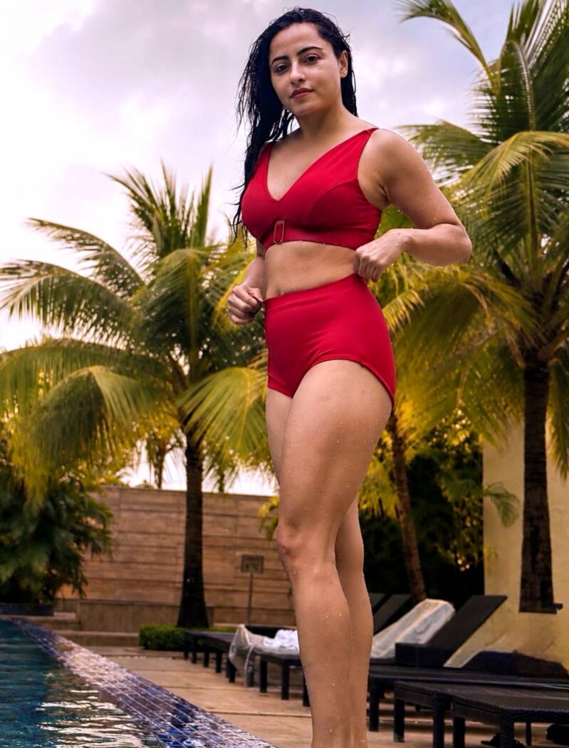 Niyati Fatnani hot red bikini 