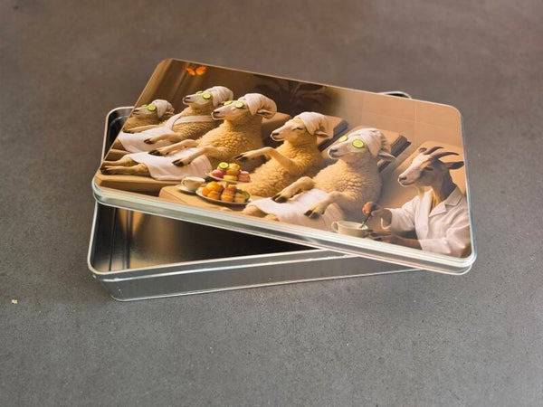 Koektrommel Schapen in de salon