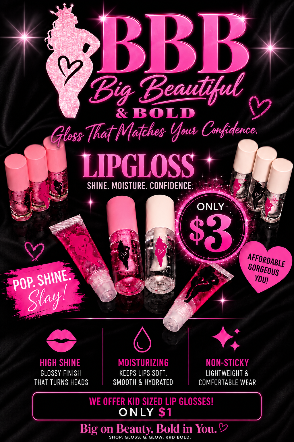 Big beautiful & Bold Gloss (Medium size) Candy kisses