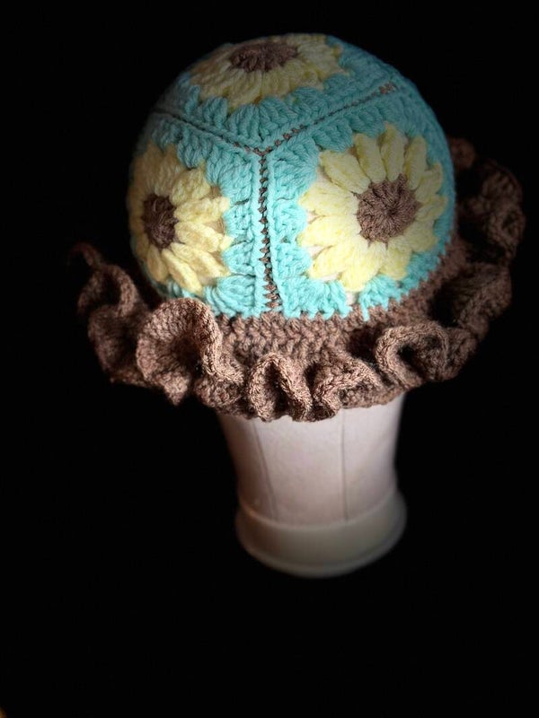 Flower power crotchet hats