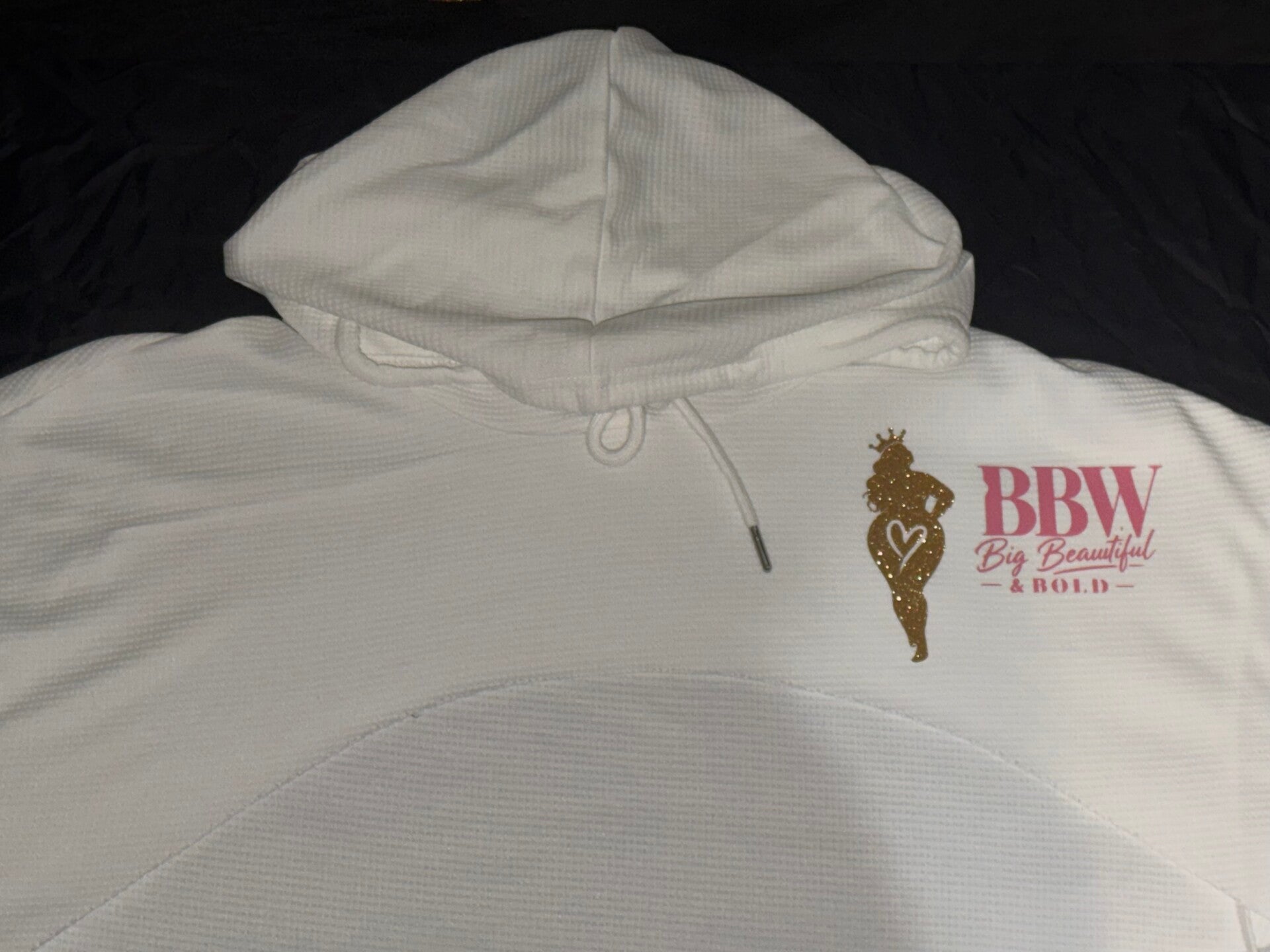 Logo Cropped hoodie (White)