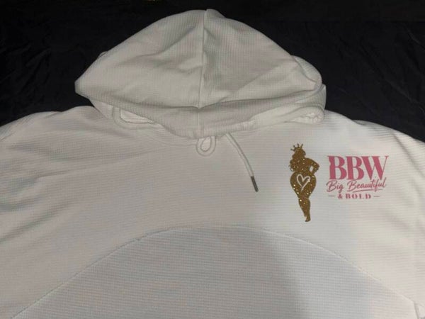 Logo Cropped hoodie (White)