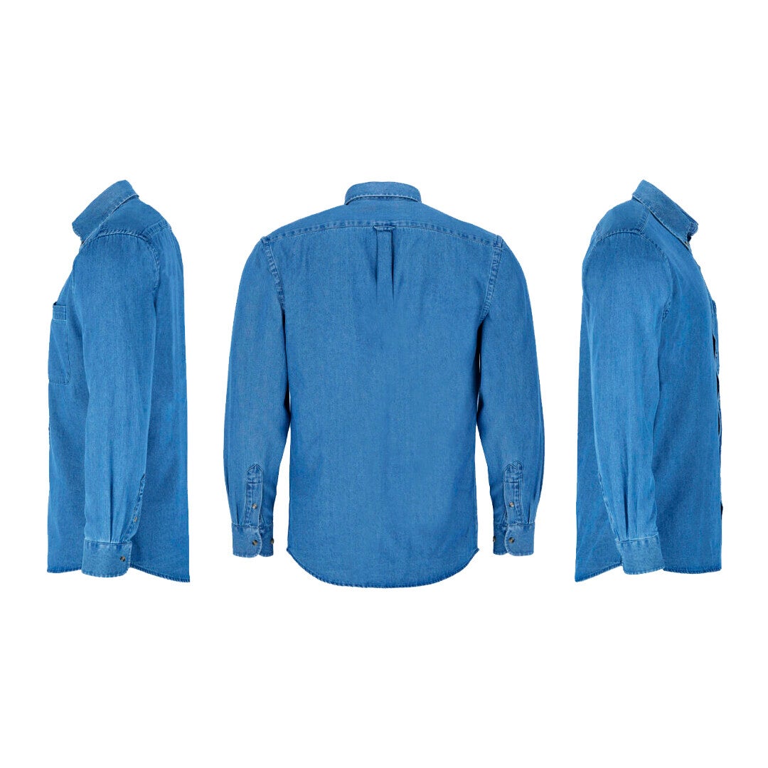 ♂ CAMISA VAQUERA ADULTO 103 - Azul denim (Algodón)