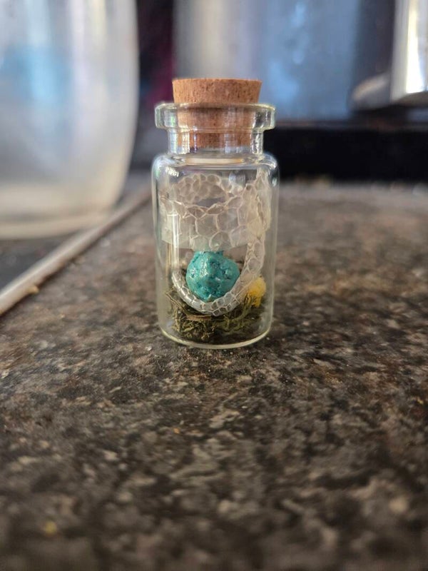 Snake skin vial necklace
