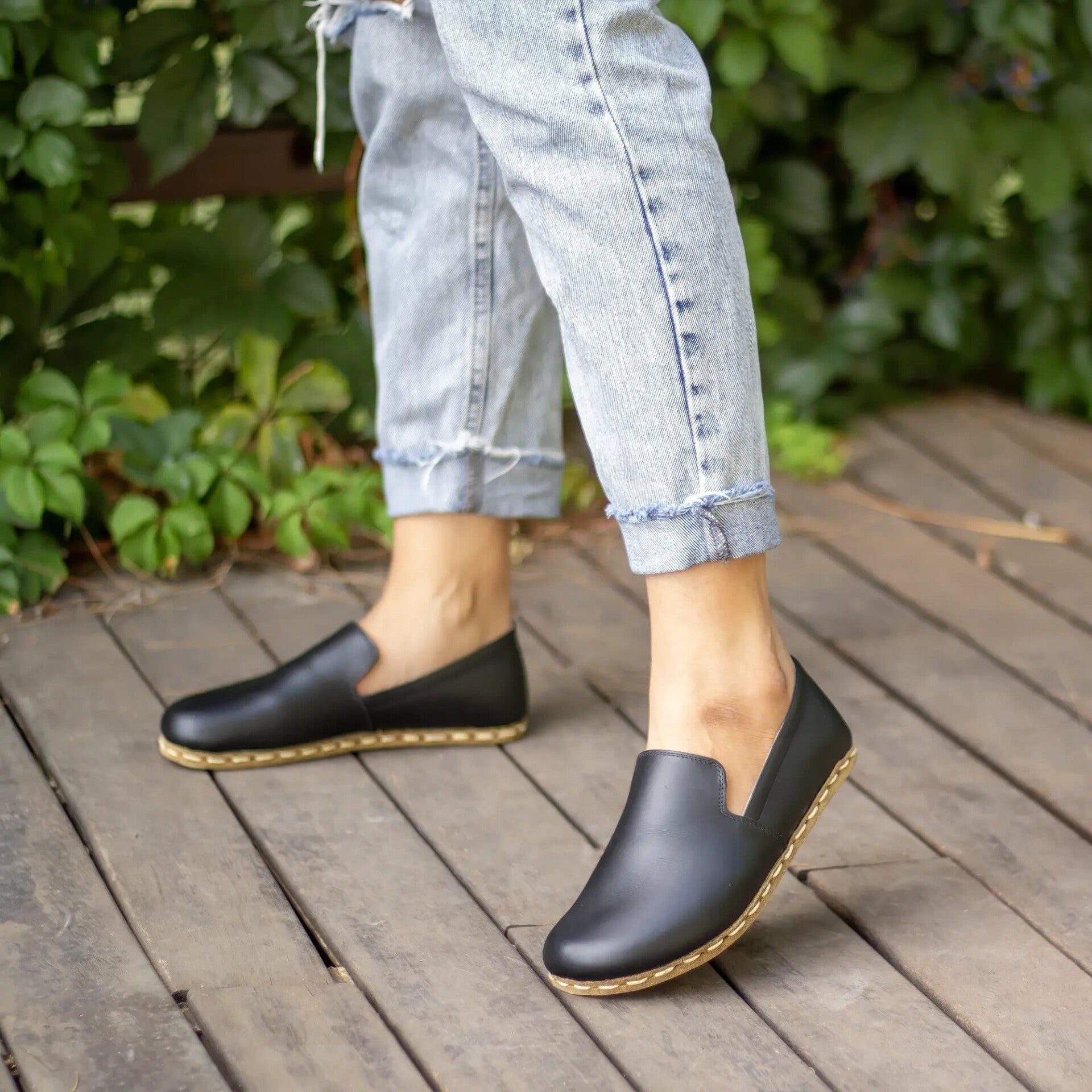 Ladies loafers black