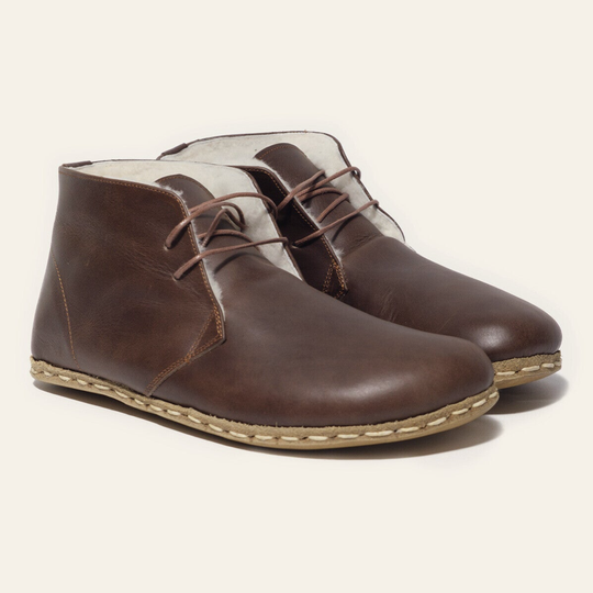 Men's Lace up Ankle boots with wool