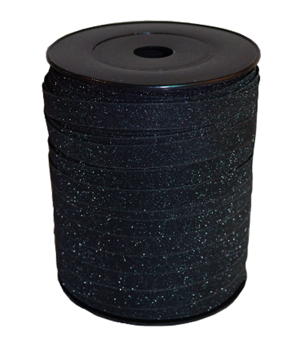 Krullint Glitter zwart per 3 meter
