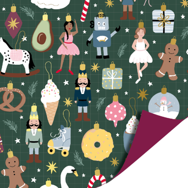 Kitsch Kerstballen 50 cm x 3 mtr