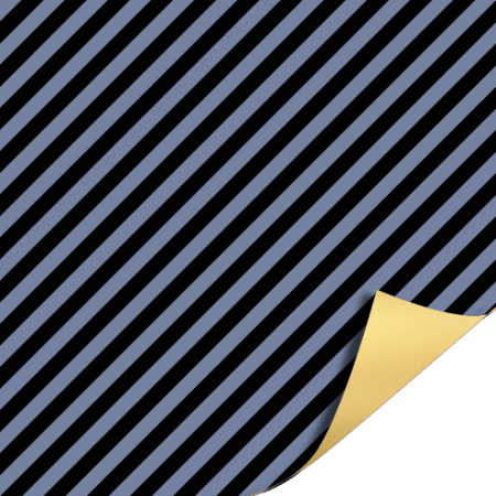 Stripes Denim Black - Gold 70cm x 2mtr