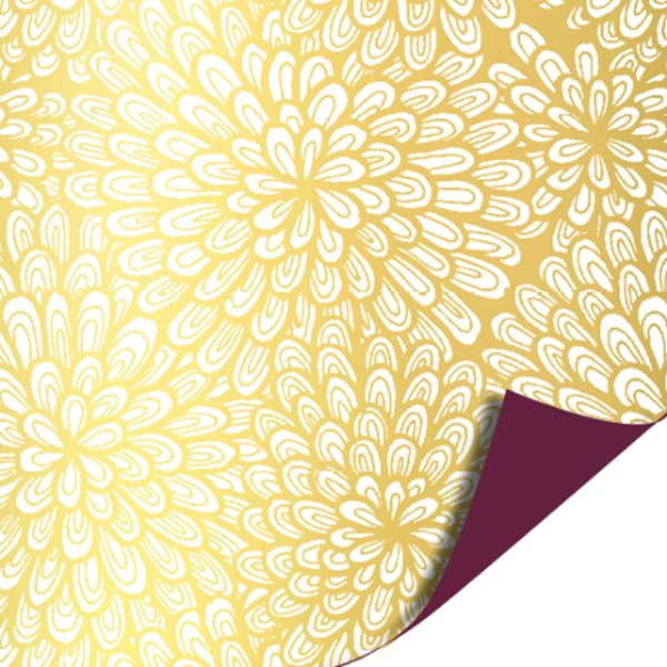 Luxury Flowers Gold - Mauve 70cm x 2mtr