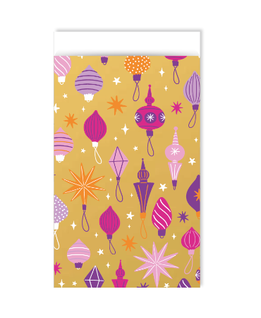 Cadeauzakje Christmas balls funky colors maat S per 5 stuks