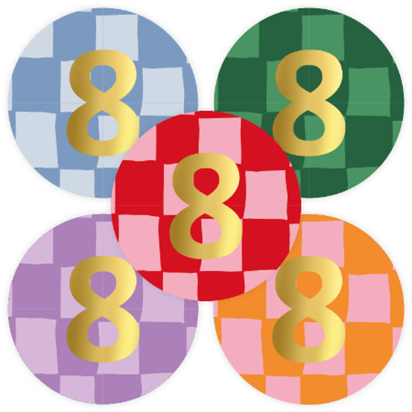 Cijfer 8 handdraw grid per 5 stuks
